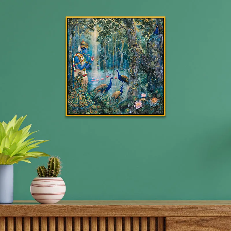 Mayura Lake Canvas Wall Art With Frame media 5
