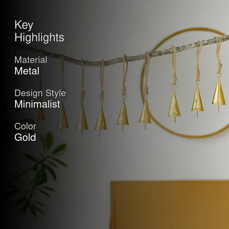 Conical Metal Hanging Bell - Set Of Ten - 2