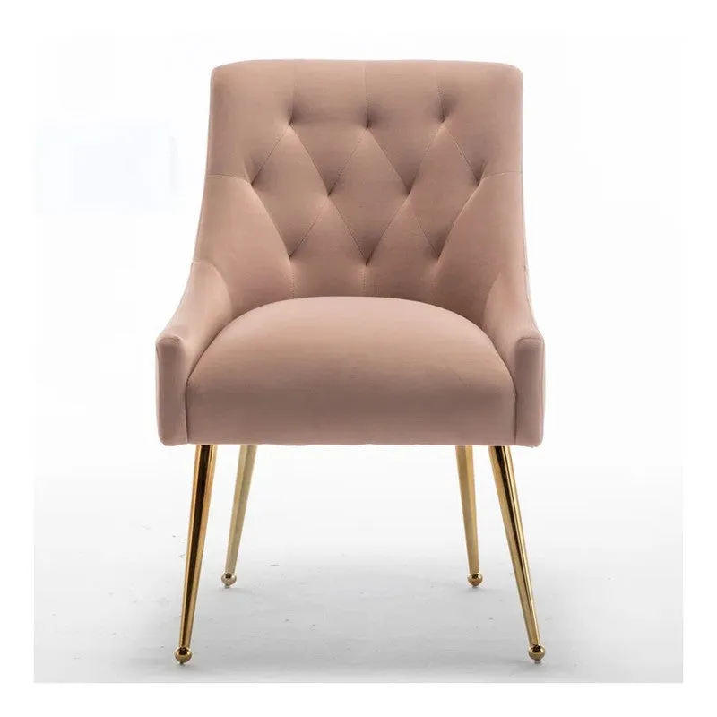 Solmira Neem Wood Accent Chair - Pink media 7