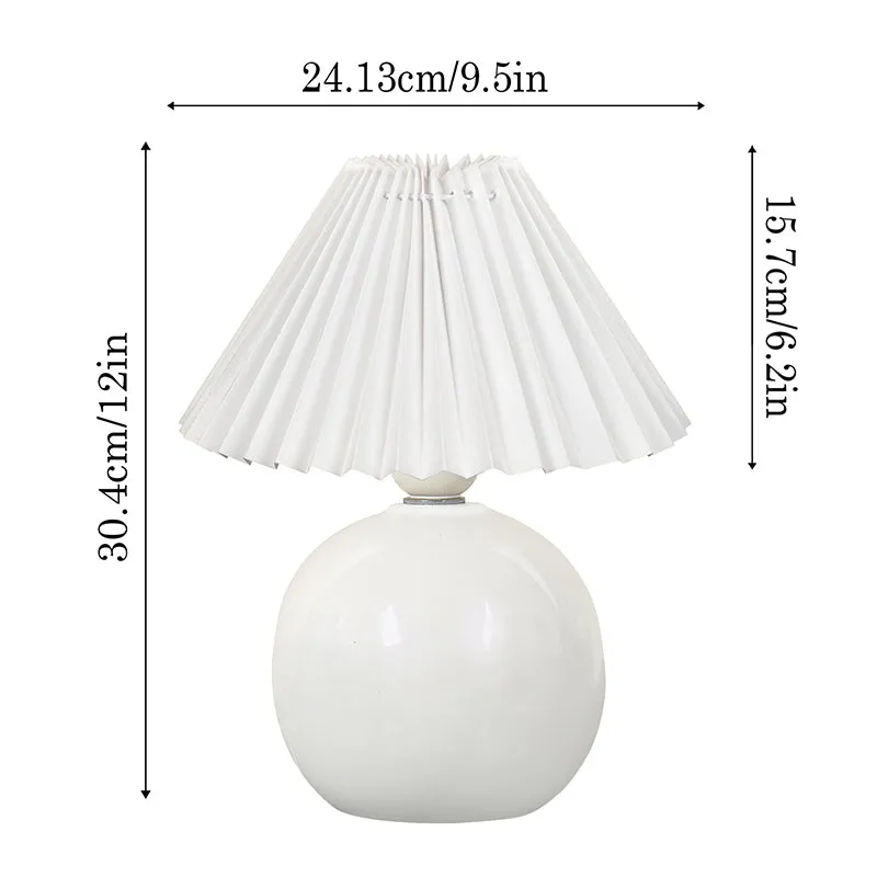 Ibex Pleated Fabric Table Lamp - White media 7