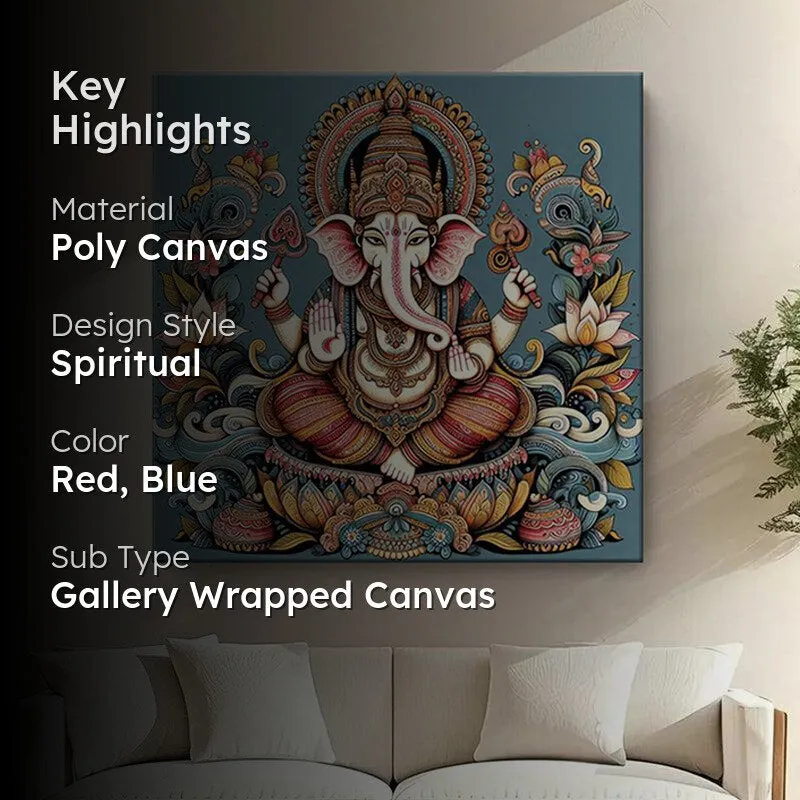 Ganapathi Bappa Poly Canvas Wall Painting media 2