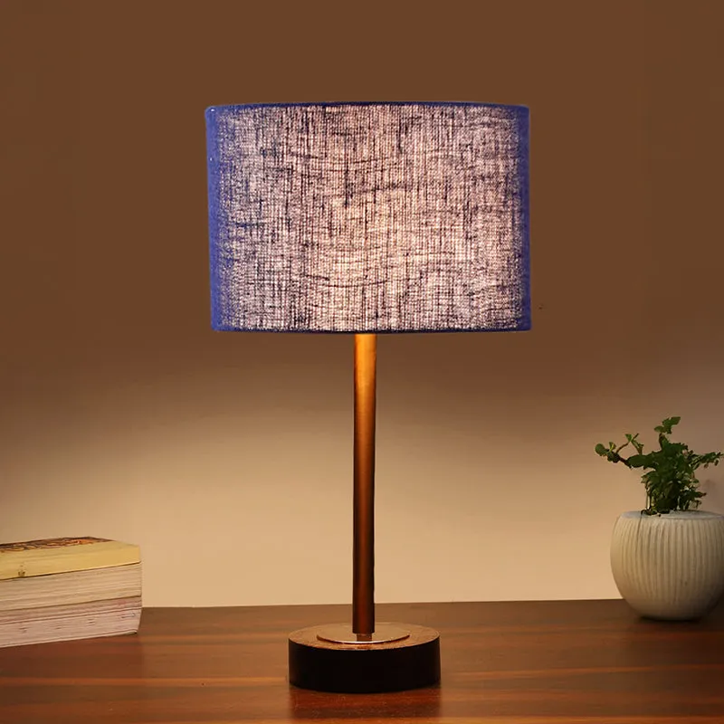 Sienna Rodin Wooden Table Lamp - Blue media 1
