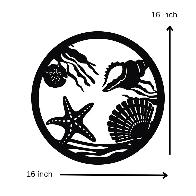 Starfish In Coastal Setting Black Iron Wall Accent media 5