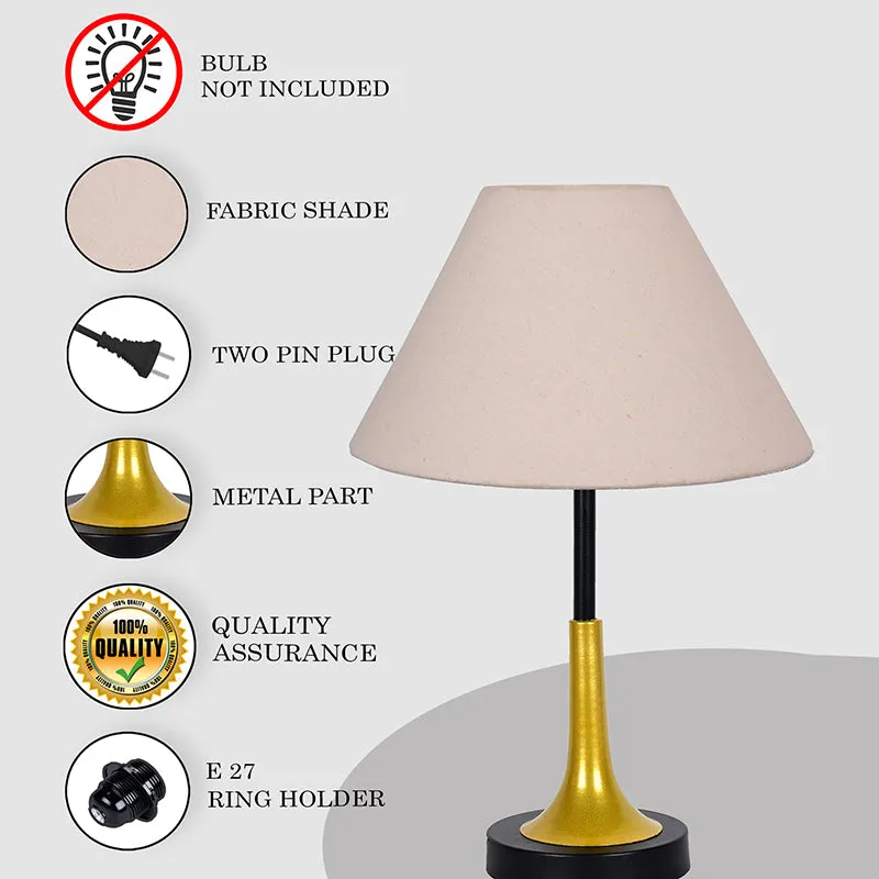 Arialla Cone Metal Table Lamp - Beige,Gold,Black media 4