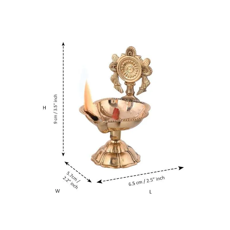 Brass Shanku Chakra Diya - Set Of Two media 4