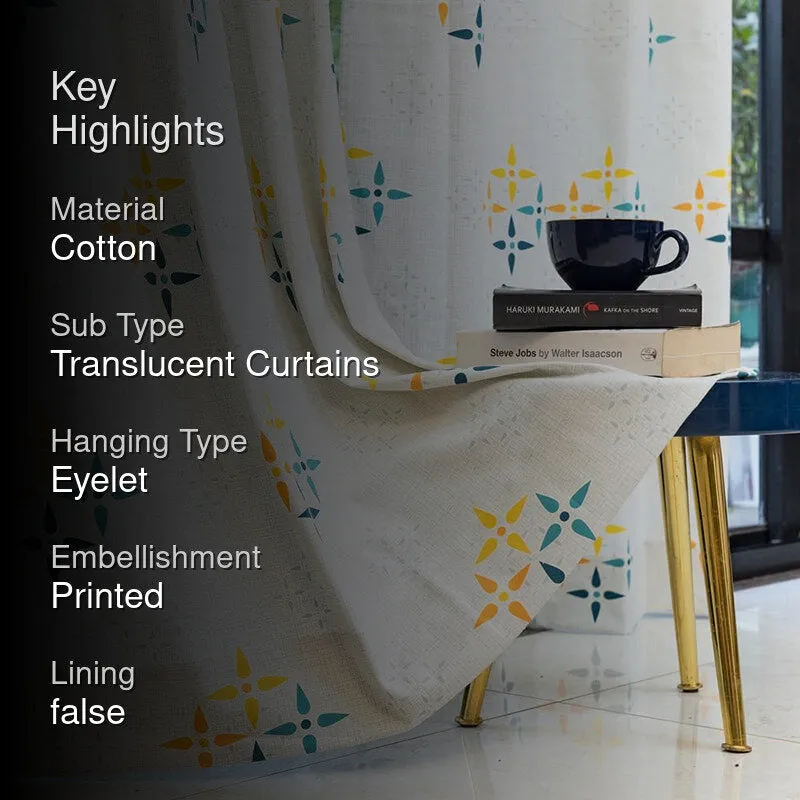 Urban Space Mosaic Curtain (Yellow & Blue) - Set Of Two media 2