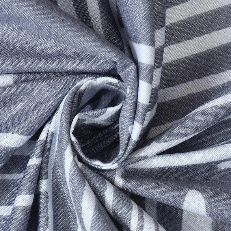 Orson Abtract Microfiber Bedsheet (Blue & Grey) - 130 GSM media 5