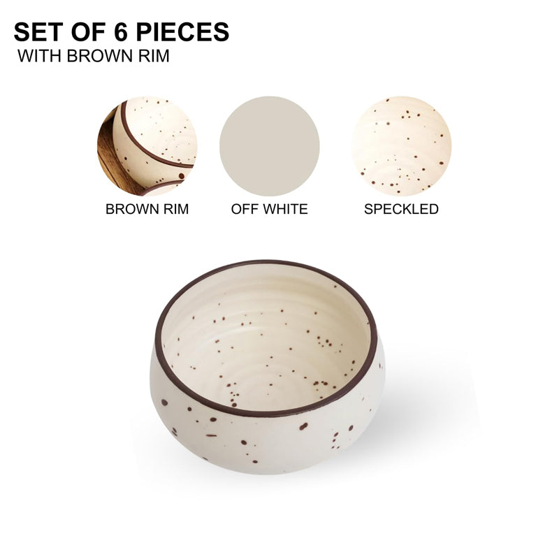 Cera Specks Snack Bowl (Brown, Ivory) - Set Of Six image 5