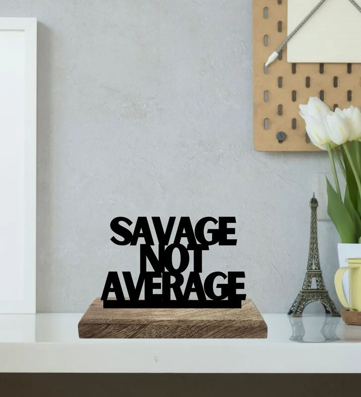 Bold Beliefs Savage Attitude Typography Showpiece - Set Of Two media 4