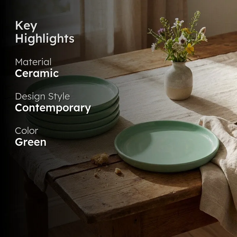 Ceramic Quarter Plate (Sage Green) - Set Of Six media 2