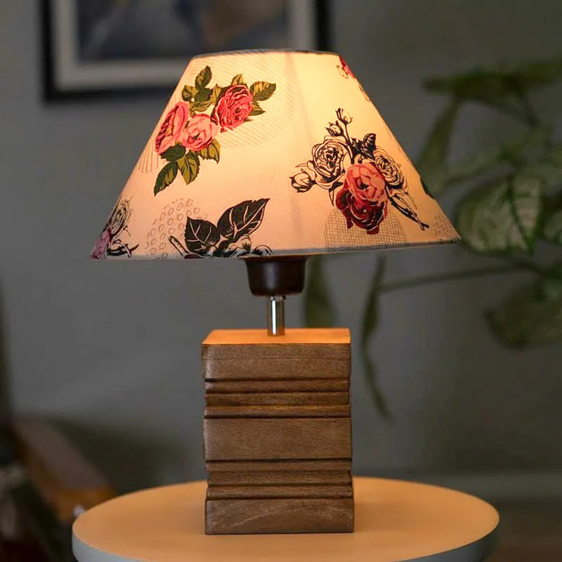 Yasmine Cube Fabric Table Lamp - Multicolor media 1