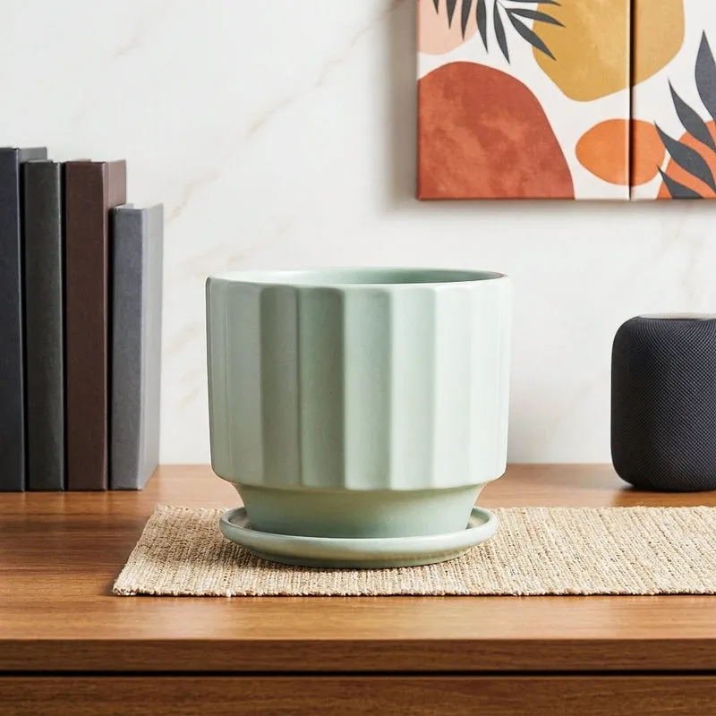 Lexie Ceramic Planter - Mint media 1