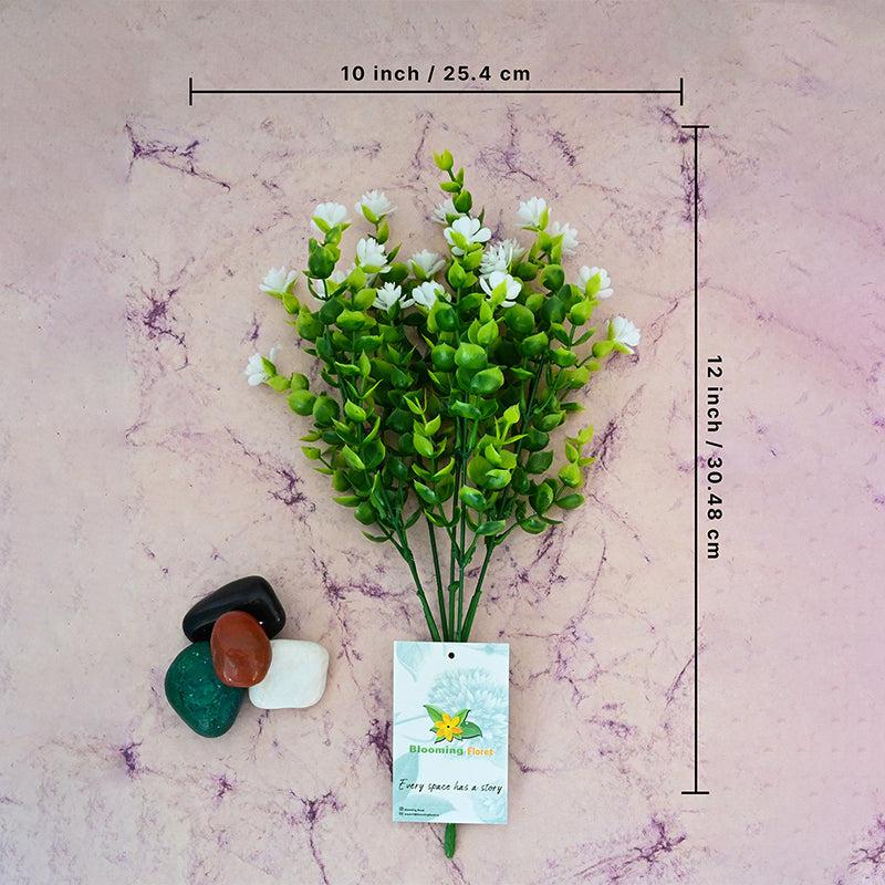 Faux Kalanchoe Flower Stick (White) - Set of Five media 4
