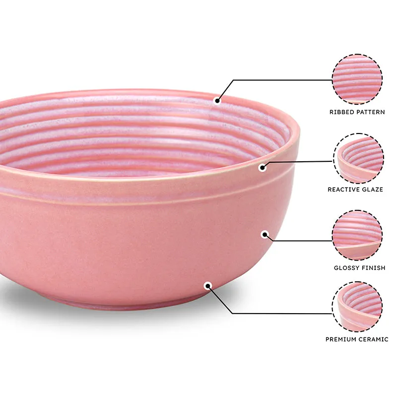 Terra Ridge Serving Bowl (Pink/1000 mL) - Set Of Two media 3