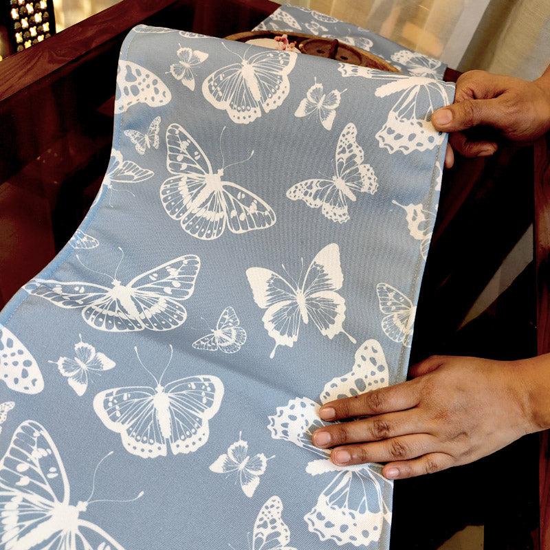 Pastel Butterfly Garden Poly Canvas Table Runner media 4