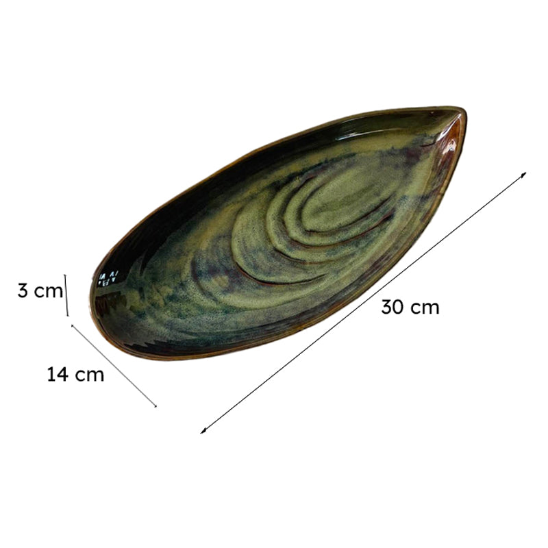 Olive Drip Ceramic Platter media 8