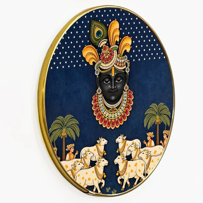 Shrinathji With Cows Pichwai Paper Wall Art media 7