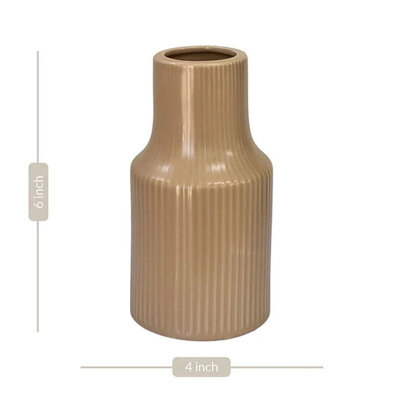 Petal Prose Ceramic Vase - Coffee media 5