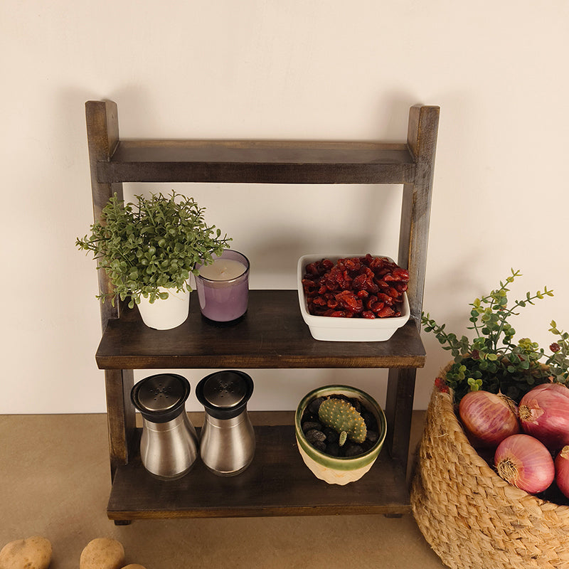Plank Wooden Shelf 2 Step Ladder media 4