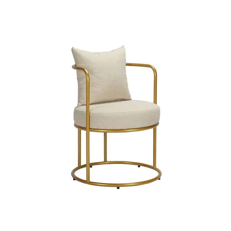Estora Metal Accent Chair - Beige media 8