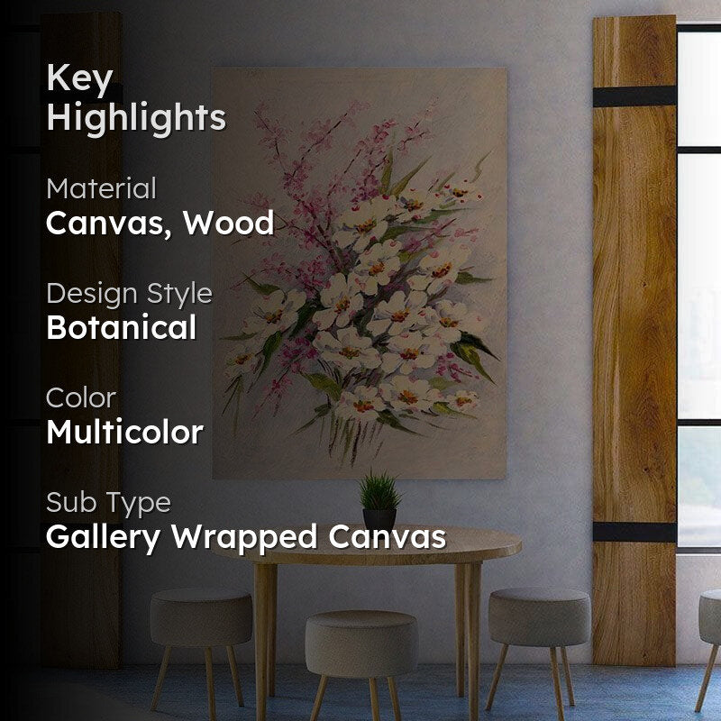 Flowers Bouquet Canvas Wall Painting - Gallery Wrap media 2
