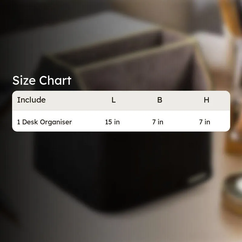 Tisquo Faux Leather Desk Organizer - Black media 7