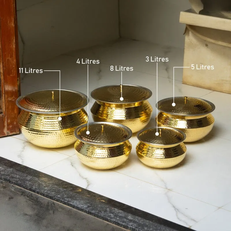 Cookelle Durable Brass Handi - 3000 mL media 9