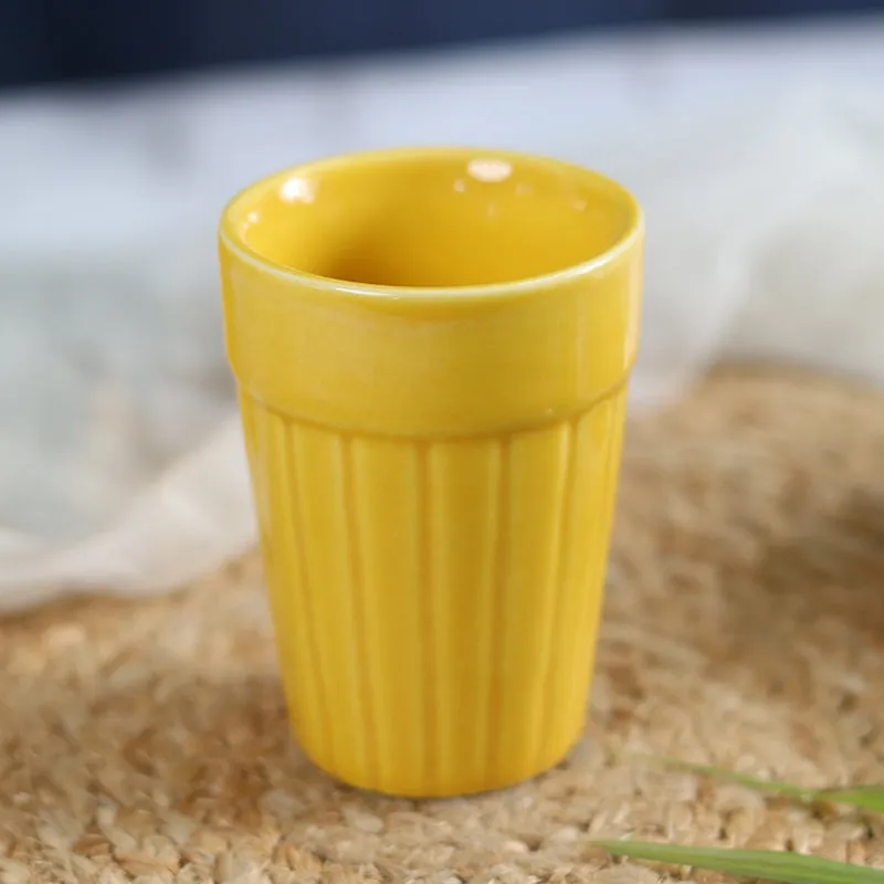 Nicoletta Ceramic Kulhad (Yellow) -150 mL media 1
