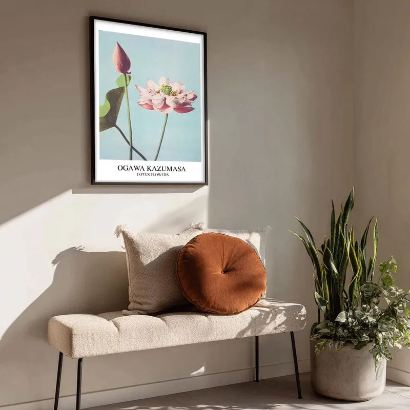 Lotus Ogawa Kazumasa Archival Canvas Wall Painting - Black Frame media 5