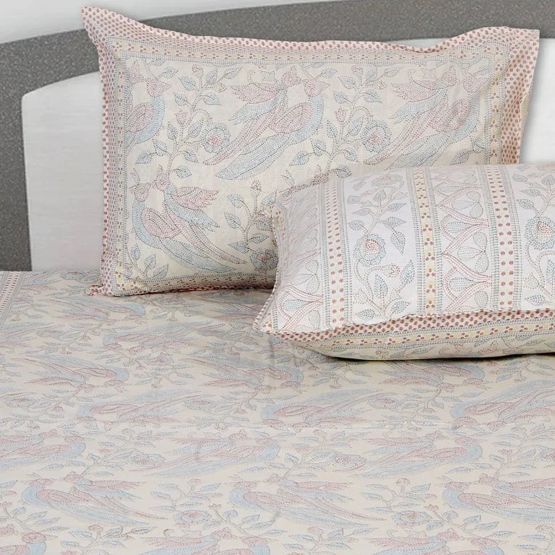 Irava Floral Cotton Bedsheet (Yellow) - 144 TC media 4