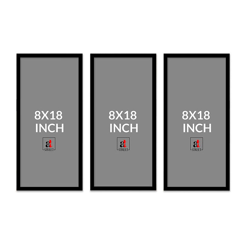 Gul-E-Rana Mughal Wall Art With Frame (Grey) - Set Of Three media 7