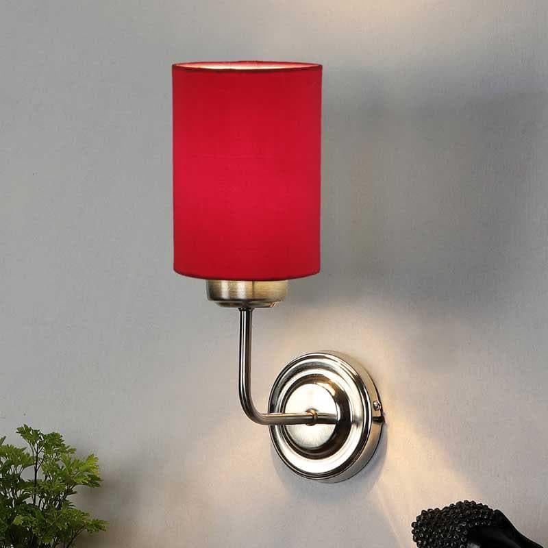 Biyox Cylindrical Fabric Wall Lamp - Red media 4