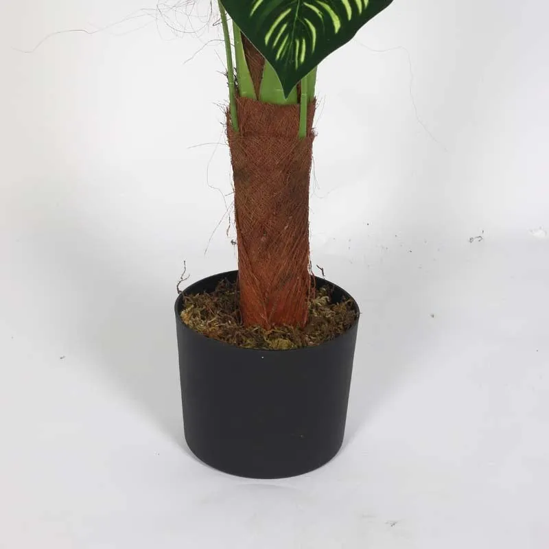 Faux Lush Peperomia Plant With Black Plastic Pot -  4 Feet media 5