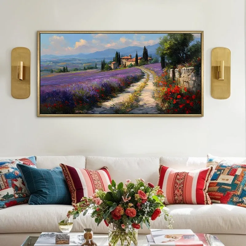 Lavender Lightway Canvas Wall Painting With Frame media 1