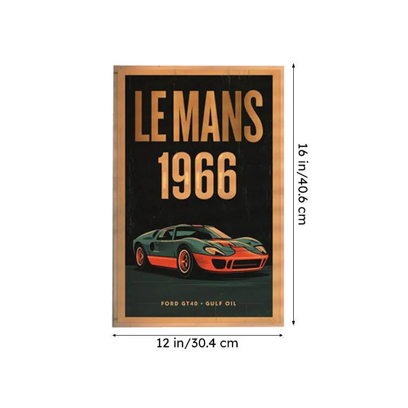 Vertical car poster with a light border shown as a standalone artwork