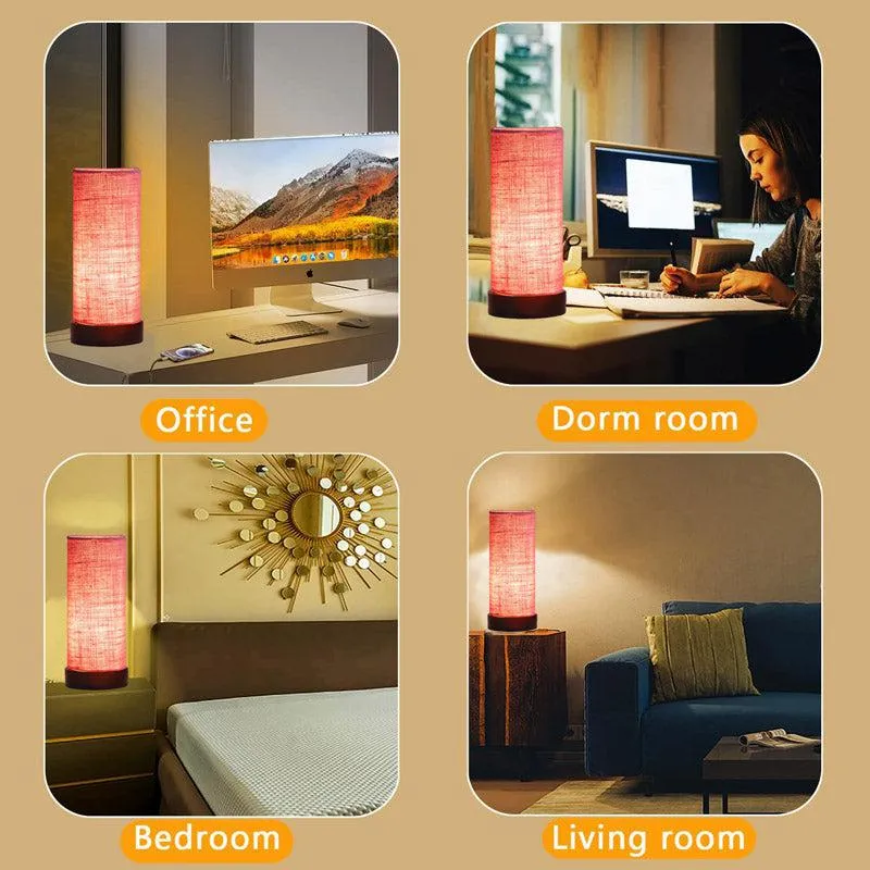 Mirza Tower Wooden Table Lamp With Jute Shade - Pink,Black media 5