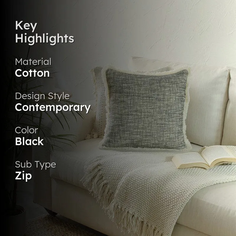 Matsya Vala Cushion Cover (Black) - Set Of Two media 2