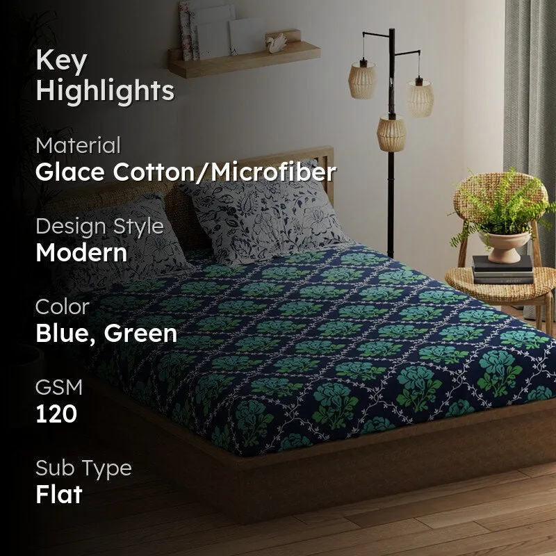 Fiddler Floral Microfiber Bedsheet - 120 GSM media 2