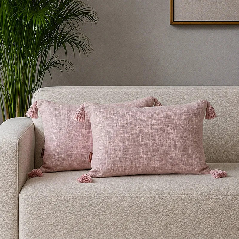 Claira Rectangle Solid Cushion Cover (Lavender) - Set Of Two - 1