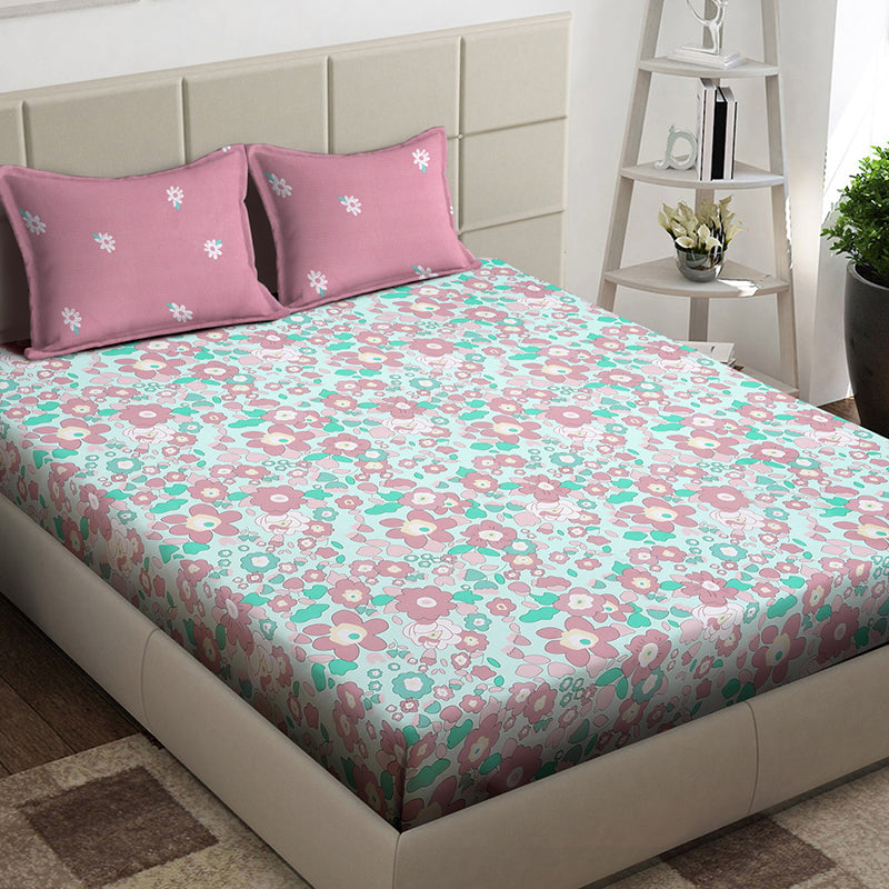 Daisy Veil Floral Bedsheet - 130 GSM