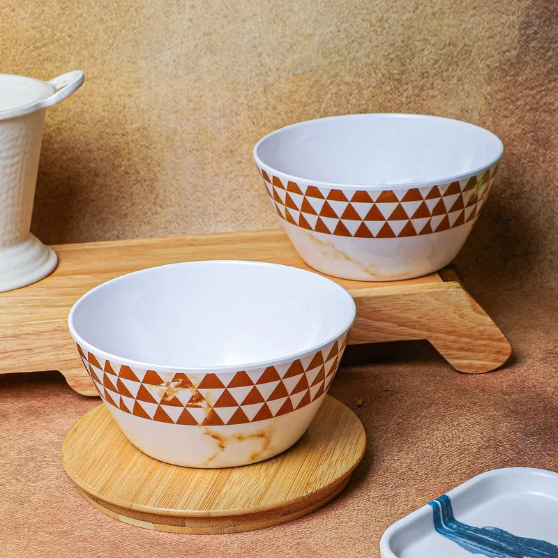Jisho Melamine Snack Bowl (Brown/750 mL) - Set Of Two media 3