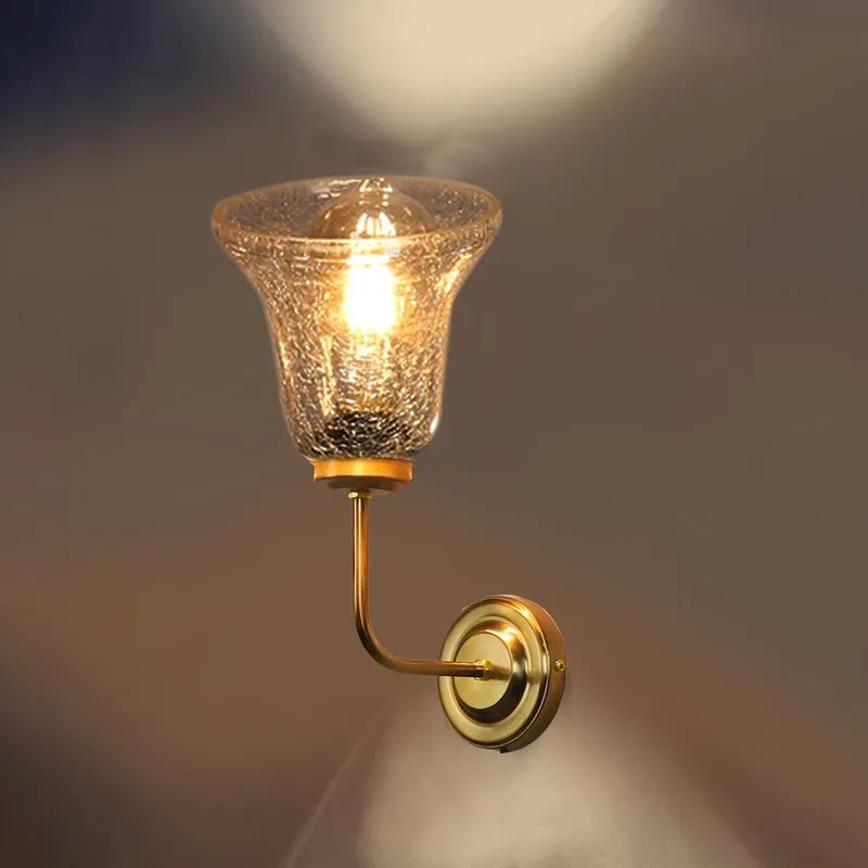 Warm Glow Golden Base Glass Wall Lamp media 8