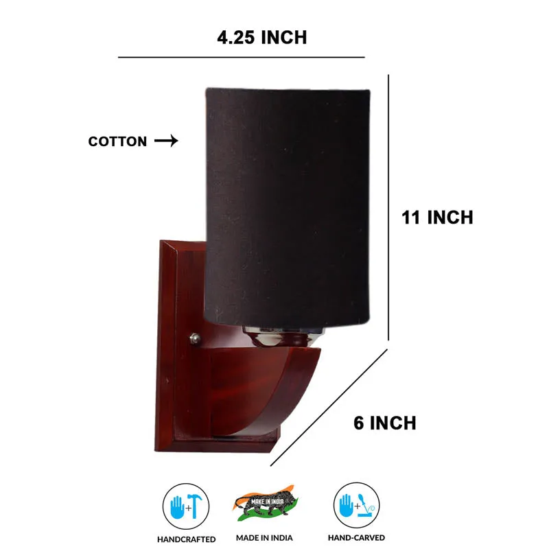 Raven Cylindrical Wooden Wall Lamp media 7