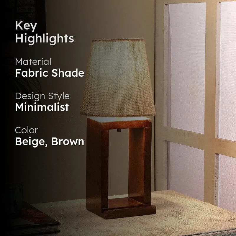 Bria Recto Fabric Table Lamp - Beige,Brown media 2