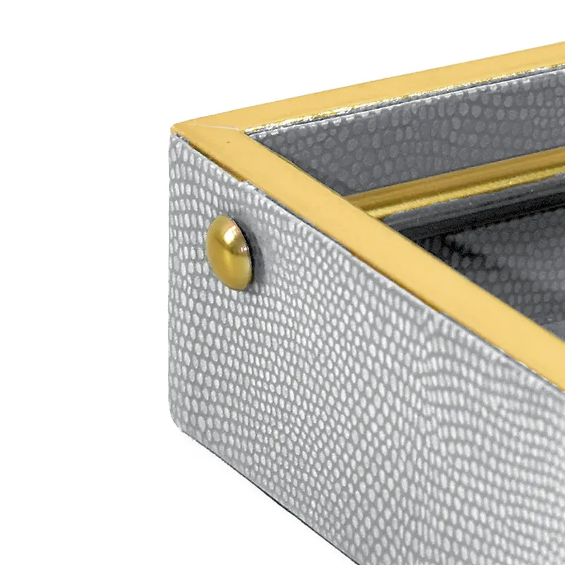 Tisquo Faux Leather Tissue Holder - Grey media 4