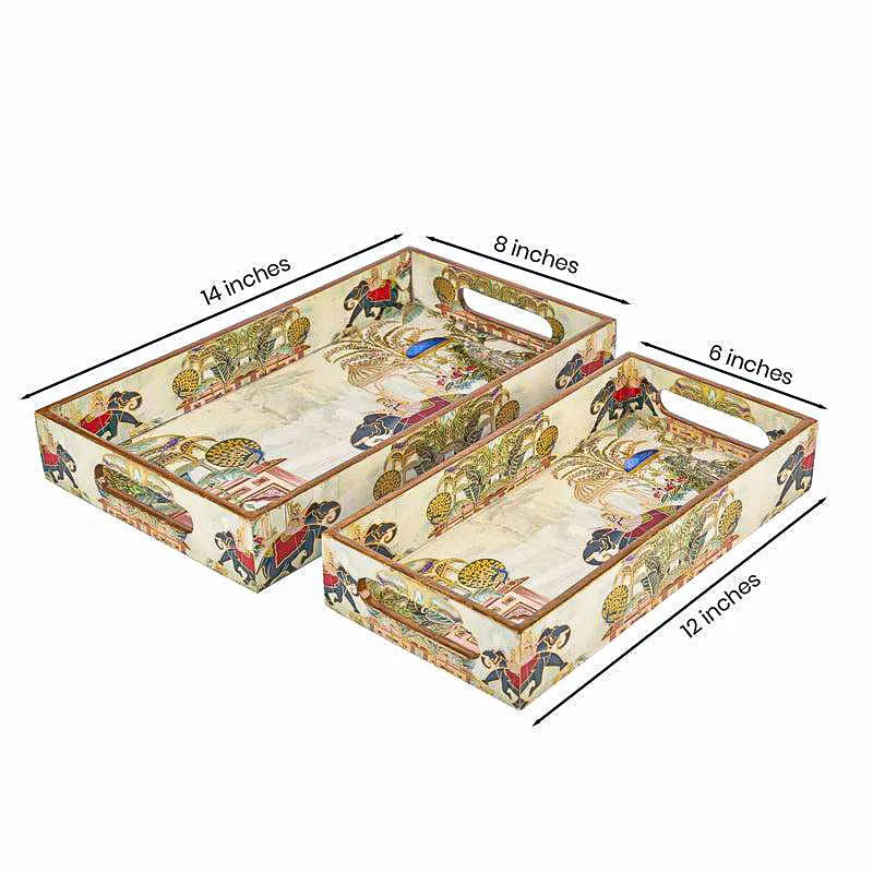 Hastina Wood Serving Tray (Medium & Small) - Set Of Two media 7