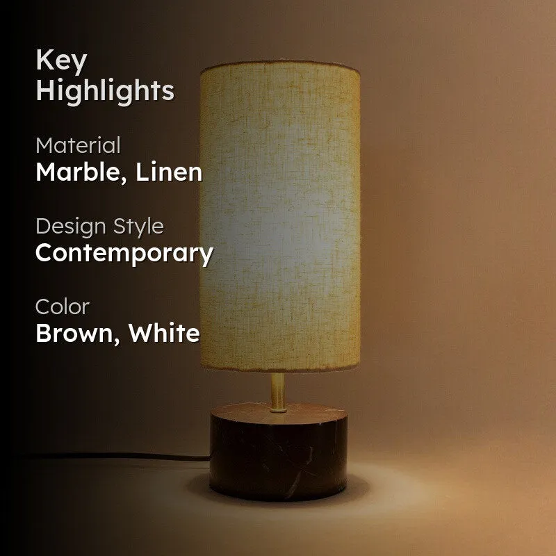 Orange Tree Kai MarbleTable Lamp - Brown,White media 2