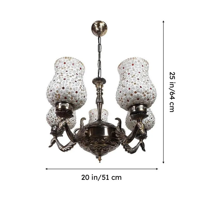Dinara Mosaic Mayoora Mosaic Golden Antique Ceiling Lamp media 6