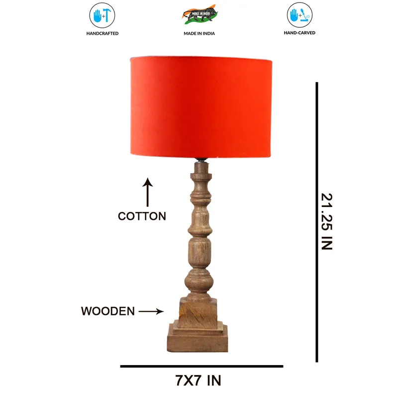 Cotin I Arbor Wooden Table Lamp - Orange,Brown media 7