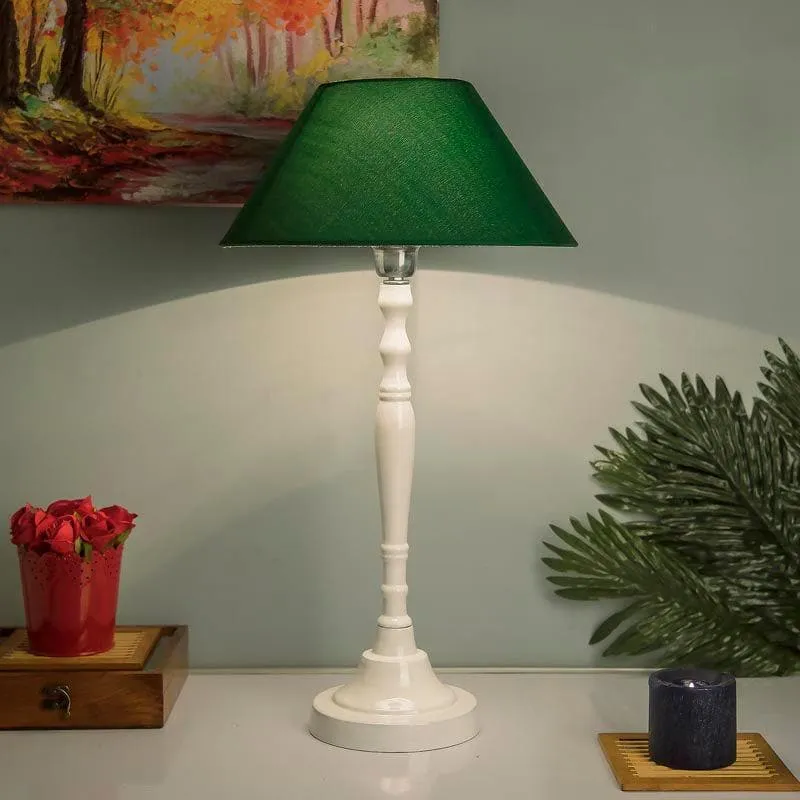 Imperial Fabric Table Lamp - White,Green media 1